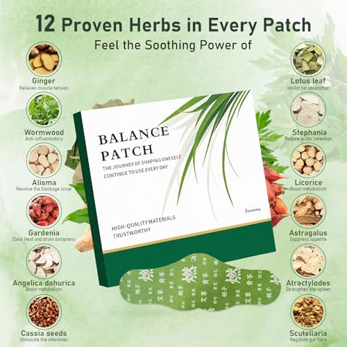 Herbal Patch Pad Balance, Mugwort Herbal Navel Patches (2 Box 10Piece) | japanese herbal balance patch,mugwort herbal navel patches,plant-based,comfortable adhesive