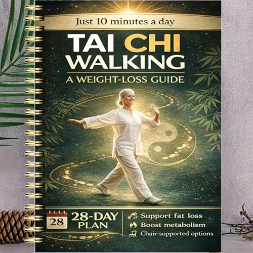28-Day Senior Balance & Weight Loss Journal – Tai Chi Walking Workout Log, Low-Intensity Exercise Tracker, Designed for Seniors, Spiral-Bound Fitness Planner (2 Copies)