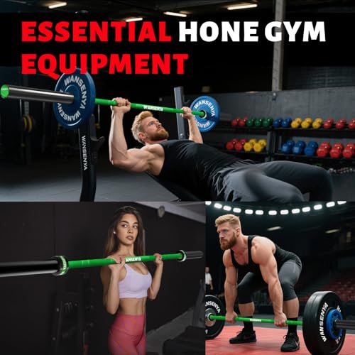 7FT Olympic Barbell 45lb,28MM 2 Inch Olympic Bar for No. 45 Steel,Olympic Weight Bars for Lifting,CrossFit,Bench Press,Deadlift,Squats,Strength Training bars - color: DarkGreen-500LBS