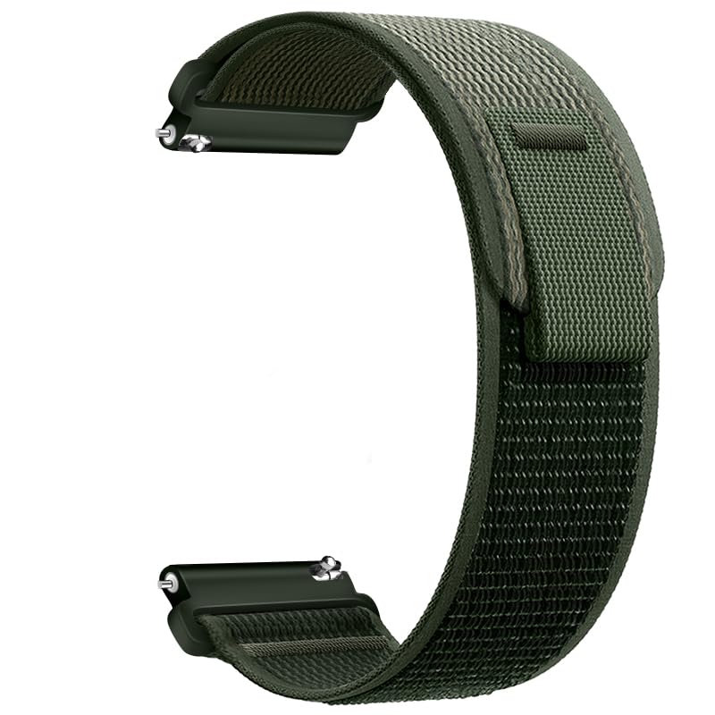 Nylon Band Compatible with Samsung Galaxy Watch 7/FE/6/5 Pro 4 3/Watch 4 6 Classic/Active/Gear S2 S3 Frontier Band, 20mm 22mm Sport Loop Strap for Galaxy Watch 47mm 43mm 45mm 40mm 44mm 42mm 46mm 41mm - color: Trail- Army Green, size: 22mm