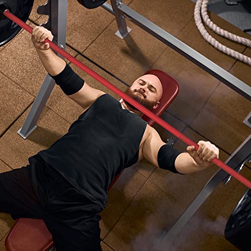 Curl Bar Olympic Barbell EZ Bar 330LB/700LB/1000LB/1500LB for Biceps Curl, Squat, Weightlifting - style: 1000LB-Red