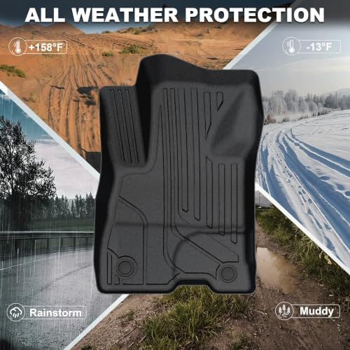 KARPAL Floor Mats for 2022-2026 Ford Maverick (Only Fit Hybrid), Custom Fit TPE All Weather Ford Maverick Hybrid Accessories 1st & 2nd Row Floor Liner - style: 2022-2026 | For Ford Maverick Hybrid | 1st & 2nd Row