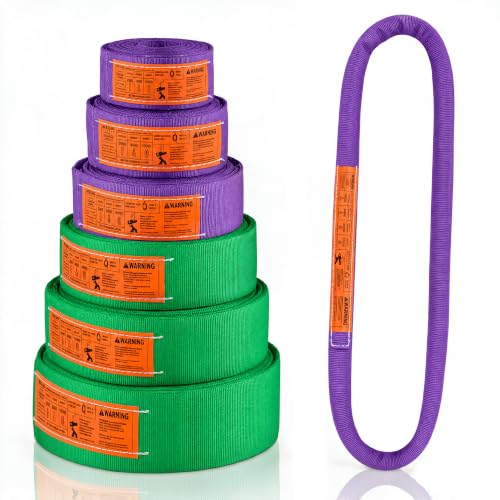 Endless Round Sling Lifting Strap - Polyester Lifting Sling Strap, Heavy Duty for Rigging Moving Towing Hoisting- Kodiak Straps - color: PURPLE, size: 2600LBS x 10FT