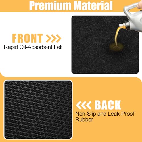 Papillon Oil Spill Mat & Garage Floor Mat | 48" x 72" Oil Change Mat for Under Car - Highly Leak-Proof, Non-Slip, Durable, Washable, Waterproof - size: 4' x 6' (Rectangular)