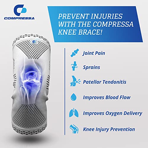Compressa Knee Sleeve for Women & Men (Regular) - Non-Slip Compression Support for Joint Pain, Muscle Recovery, Arthritis, and Injury Relief - size: Regular
