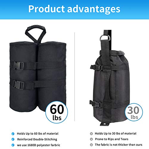 Plus Size Weight Bags(240 lbs) for Pop up Canopy Tent, 1680D Heavy Duty Leg Weights Sand Bags for Instant Outdoor Sun Shelter Canopy, Set of 4 - color: 240 lbs