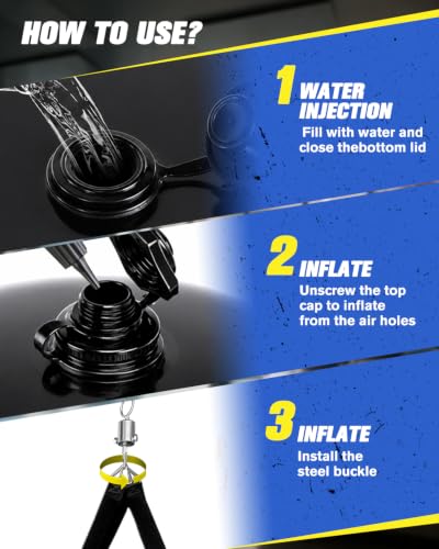 Water Punching Bag 4FT Heavy Bag for Boxing - Adjustable Weight (60 to 120 lbs) with Anti-Leak Design, Heavy-Duty Aqua Training Bag for Adults - color: Plain Black