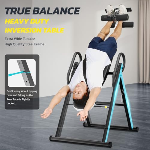 YOLEO Gravity Inversion Table for Back Pain Relief 2026 New Inversion Table w/Lumbar Support Easy to Assemble Back Stretcher Machine 300 lbs - color: White
