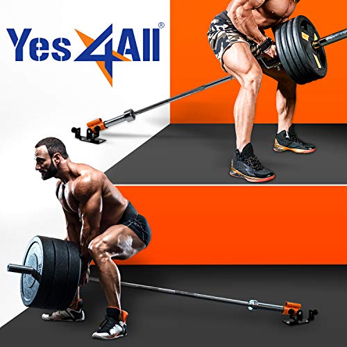 Yes4All Exercise Machine Adjustable T Bar Row Attachment, D Row Handle/Landmine Handle Attachment with Textured Rubber Handles - color: C. Orange - T Bar Row Platform
