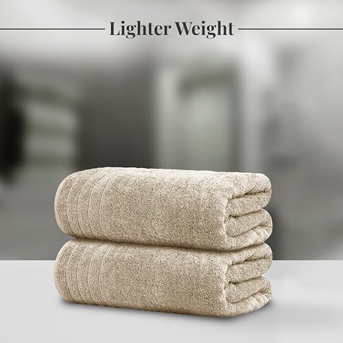 Tens Towels Pack of 8 Towels Set, 2 Extra Large Bath, 2 Hand, 4 Washcloths, 100% Cotton, Lighter Weight, Quicker to Dry, Super Absorbent, Perfect for Bathroom, Beige - color: Beige