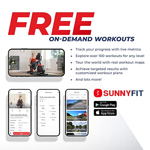 Sunny Health & Fitness Smart Recumbent Bike, Full-Body Home Training with Arm/Leg Exercisers, Indoor Cycling Workout Machine Plus Adjustable Seat & Bulit-in Pulse Sensors, Free SunnyFit App Connection - style: Recumbent Elliptical
