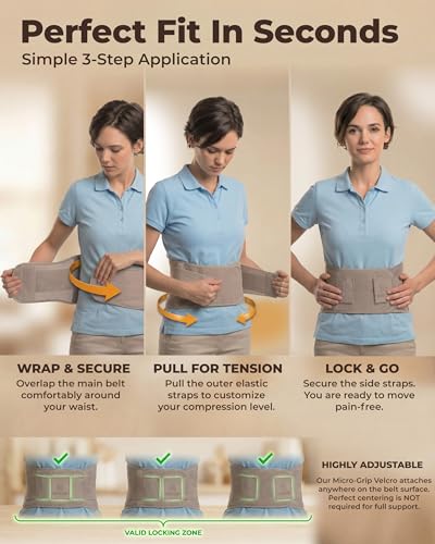 Sparthos Back Brace for Women & Men, Sciatica, Lower Back Pain - Taupe-XS - color: Desert Taupe, size: X-Small (Pack of 1)