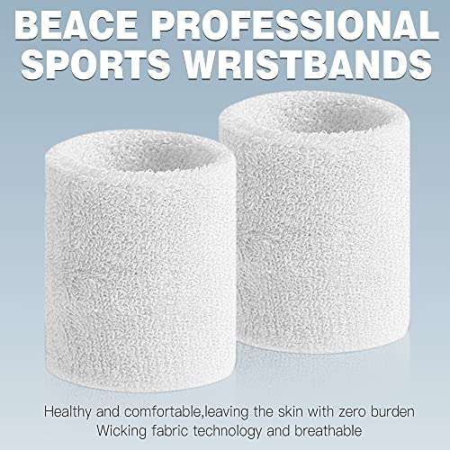 BEACE Sweatbands Sports Wristband for Men & Women - Moisture Wicking Athletic Cotton Terry Cloth Sweatband for Tennis, Basketball, Running, Gym, Working Out - color: Orange