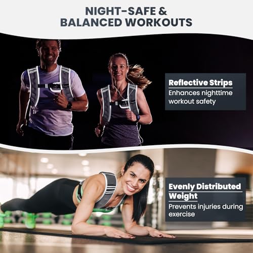 Fragraim Weighted Vest for Women Men - 8lb/10lb/12lb/16lb/22lb/25lb/30lb Weight Vest with Reflective Stripe, Detachable Phone Pouch, Ideal for Walking, Strength Training, Running, Workout, Cardio - color: Grey, size: 8 lb