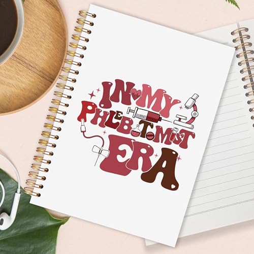 OJMFHEGEE Phlebotomy Phlebotomist Spiral Notebook 5.5x8.3 in, Nurses Week Gifts, In My Phlebotomist Era Nurse Medical Hardcover Notebook Journal Gifts for Work Study Women - color: Phlebotomy Phlebotomist