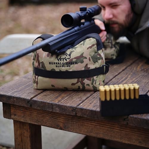 Buffalo Creek Supplies All Weather Durable Front and Rear Shooting Rest Bags, Rifle Rest Sand Bag for Bench Rest Shooting, Hunting, Target & Competitive Sports Shooting-Unfilled - color: UltraBlend