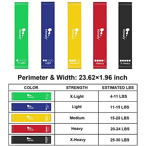 Resistance Bands Set, Himaly Exercise Bands Strength Training Fitness Bands Workout Elastic Bands with Legs Ankle Straps, Door Anchor, Handles & Carry Bag for Home Outdoor Workouts - color: Multicolor (Loop Bands)