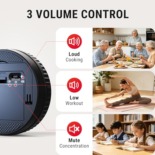 TempPro Magnetic Kitchen Timers for Cooking, Digital Timer for Kids Teacher | Countdown Timer with Easy-Twist Knob, Loud Alarm & Silent Mode, Classroom Timer with Large LED Display for Office Workout