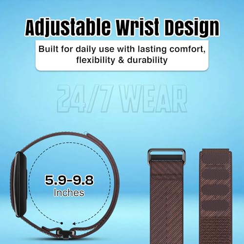 DADO Breathable Nylon Replacement Watch Band Compatible with Polar Loop – Lightweight, Ideal for All Weather Use Sport Strap with Adjustable Hook & Loop Closure - color: Brown Copper