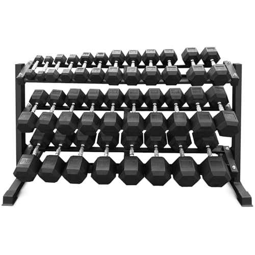 550 lbs 1200lbs 2100 lbs Dumbbells Weight Set, Hex Dumbbell Sets, Gyms Weights Dumbbells Sets, Weight Set for Home Gym, Strength Training, Fitness Center Equipment - color: 1200lbs Dumbbells W/ 3-tier Rack
