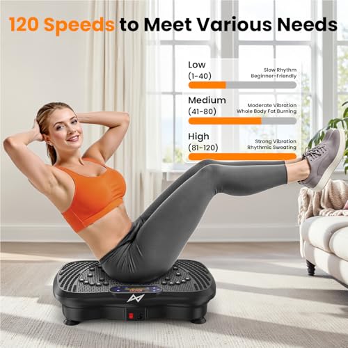 AXV Vibration Plate Fitness Platform Exercise Machine Vibrating Shaking Full Body Shaker Workout Vibrate Stand Shake Board Sport for Weight Loss Fat Burner for Gym Home Office - color: BT.PRO.BLACK