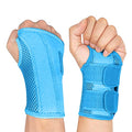 NuCamper Wrist Brace Carpal Tunnel Right Left Hand for Men Women, Night Wrist Sleep Supports Splints Arm Stabilizer with Compression Sleeve Adjustable Straps,for Tendonitis Arthritis Pain Relief (Left Hand-Blue, Small/Medium (Pack of 1)) - size: Small/Med