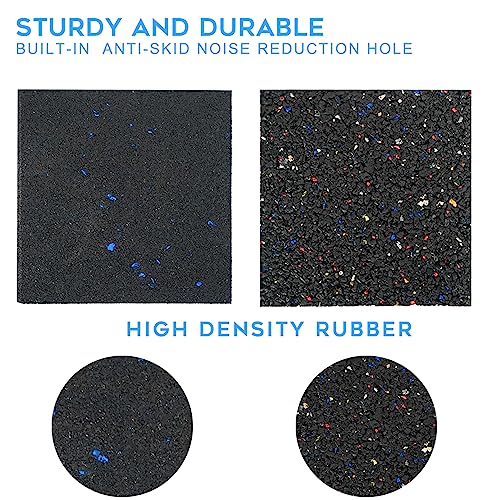 Luwint Thick Treadmill Mat, 5'' x 5'' x 1'', High Density Rubber - color: 8 Pcs Black