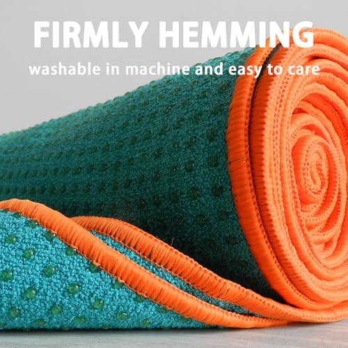 Muka Yoga Mat Towel with Grip Dot Non-Slip, Sweat Absorbent Towel for Hot Yoga Pilates Fitness 72x24 Inch - color: Black