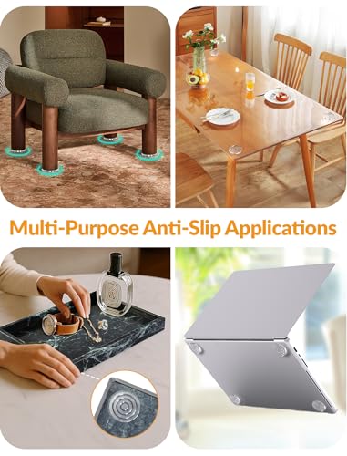 NiHome 16-Pack Non-Slip Cutting Board Feet, Self-Adhesive Silicone Pads | Washable & Reusable 1.6 Inch Oversized Design, No Screws Needed, Protects Countertops for Trays, Furniture & Chairs - size: 1.6 Inch