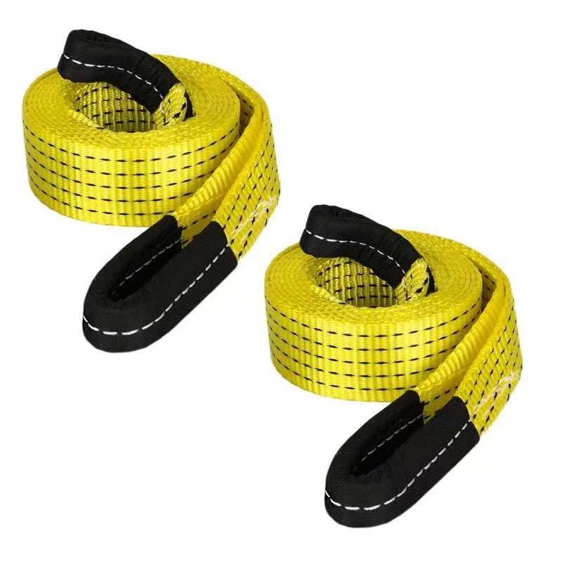 2 Pack 6' x 2" Lifting Sling Straps, 6 Feet Heavy Duty Lift Rigging Strap Tree Saver Recovery Securing Straps, Polyester Flat Towing Web Sling Winch Strap for Trailer, Hoist, Truck.