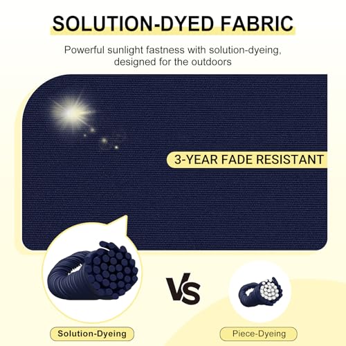 downluxe Outdoor Bench Cushion Waterproof, 48 x 18 Inch Patio Furniture Cushions with Adjustable Ties & Portable Handle, Porch Swing Cushions, Bench Cushions for Outdoor Furniture, Navy - color: Navy, size: 48x18x3 Inch