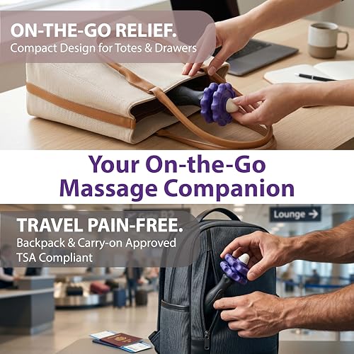 ONIPAX 3-in-1 Muscle Roller Stick - Adjustable Deep Tissue Massage Tool | 8-Gear Adjustable, POM Core, Portable for Neck, Back & Calf Relief - Ideal for Post-Workout Recovery & Muscle Tension Relief - color: Purple