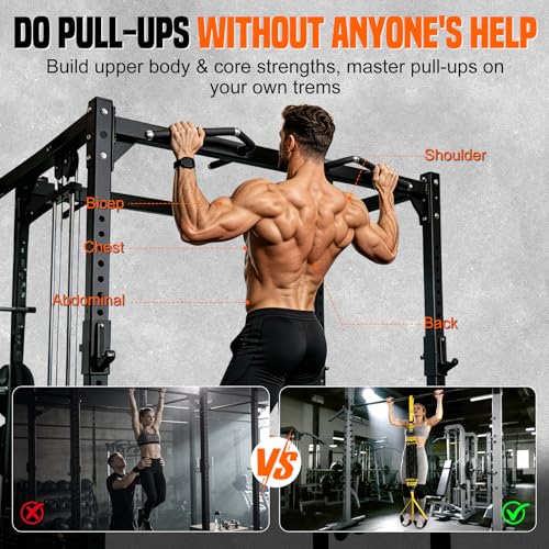 SERTT Adjustable Pull Up Assistance Band, Heavy Duty Assisted Pull Up Bands Support 375lbs, Upgrade Pull Up Bar Resistance Band for Assist Pullup Home Gym Strength Training - color: Yellow