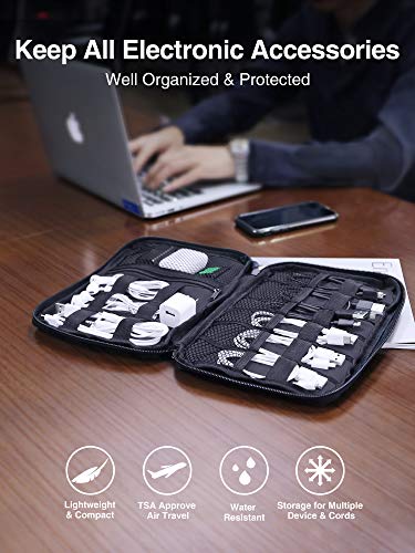 Luxtude Cord Organizer Travel, Flat Cable Organizer Bag, Portable Electronics Organizer, Travel Essentials for Wire/Cord Storage/Charger Case/Cable Storage/Tech Carrying Pouch/Tech Gifts, Purple - color: Purple, size: Small