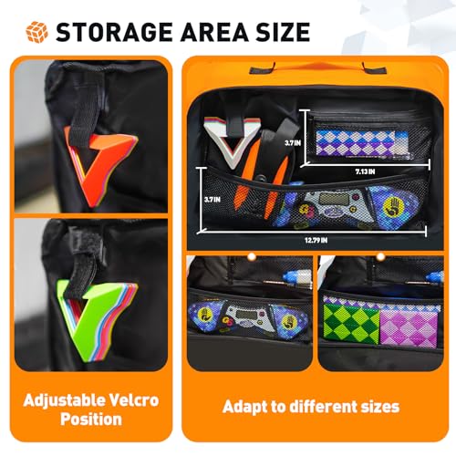 Transparent Speed Cube Storage Case - Visible Rubix Cube Soft Carrying Case for 12+pcs Different Types Cube, Compatible with Cube Tripod, Competition Cubing Timer, Lube & Tools for Home Travel - color: Transparent Front