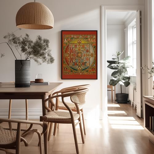 Poster Master Vintage Kalachakra Mandala Poster - Retro Wheel of Time Print - Buddhism Art - Tibetan Art - Gift for Men, Women - Decor for Spa, Yoga Studio, Meditation Room - 11x14 UNFRAMED Wall Art - color: Style-05, size: 11"L x 14"W