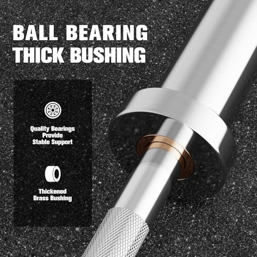 RITFIT Olympic Barbell 4ft/6ft - 2 Inch Weight Bar for Strength Training, Weightlifting, Squat, Deadlift, Bench Press, Curl, Overhead Press - 350lbs/500lbs Capacity - color: Silver, size: 4FT with Collar
