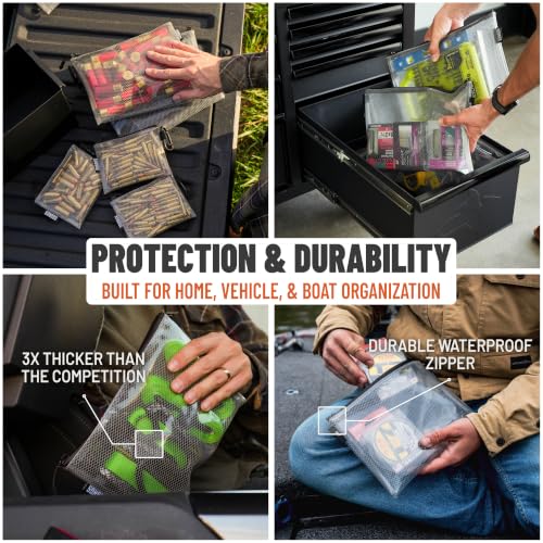 GOBAGS Air Production Multi-Size Clear Zipper Pouch (4‑Pack) – Cable Organizer & Travel Gear Bag for Electronics, Camera Accessories, Tool Pouch & Small Tech Storage - color: Black, size: Multi