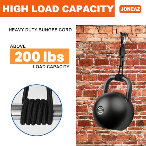 Heavy Duty Bungee Cords with Hooks, Joneaz 8-Pack 24" Adjustable Shock Straps, UV Resistant Carabiner System for Securing Cargo - size: 24 IN