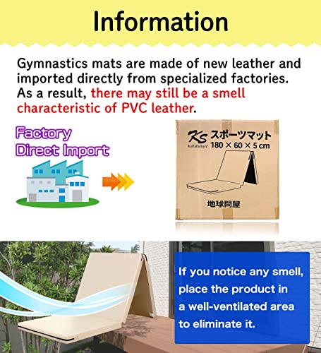KaRaDaStyle Gymnastics Mat Folding Stretch Mats 71"x24"x2" Exercise Muscle Training Children Play Horizontal Bar Mat Yoga Sports Soundproof Home Use - color: Beige