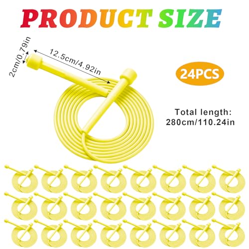 YYDYTTKX Adjustable Jump Rope Bulk, 9.2 ft Tangle-Free Speed Skipping Rope for workouts, group training, teams, family and Gym Class - color: Yellow, size: 24