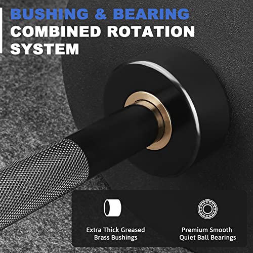 LIONSCOOL Premium 4ft/4.9ft/6ft Barbell for Strength Training and Olympic Weightlifting, 2 Inch Weight Bar for Squats, Curls, Deadlifts, Presses, Hip Thrusts, 350lbs/500lbs Capacity - color: Black, size: 6 ft
