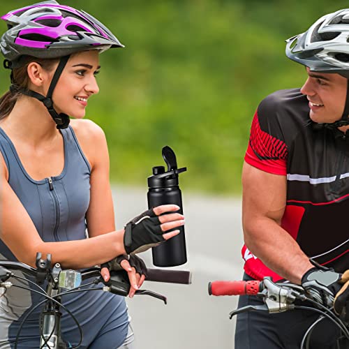 CHENGU Water Bottle Bulk 20 oz Aluminum Reusable Bottles Lightweight Snap Lid Water Cups Easy Carry Leak Proof Travel Tumbler for Gym Sports Camping Hiking Fishing - color: Black