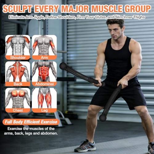 2PCS Ropeless Battle Ropes, Weighted Cordless Battle Ropes for Home Gym, Portable Silent Workout Rope Fitness Equipment for Full Body Toning, Low-Impact Workout, Strength & HIIT, Black - style: Black