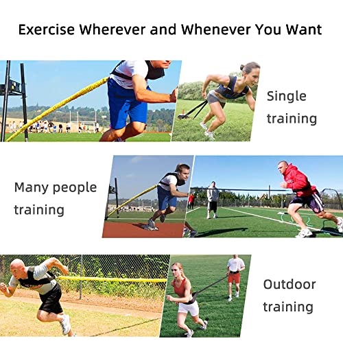 Resistance Explosive Training Rope Force Improve Power, Agility, Strength Track and Field Football Basketball Volleyball Multi-Directional Physical Equipment - color: black rope, size: 9.8FT