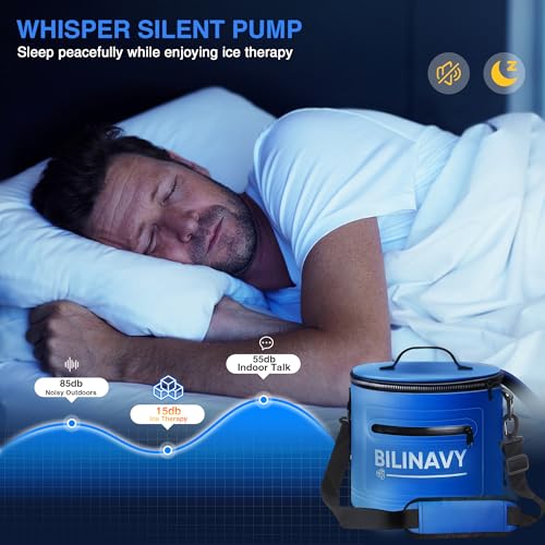Cold Therapy Machine, Portable Ice Therapy Machine for Knee After Surgery with Programmable Timer & Flow Rate, Quiet Pump, Knee Pad, Cold Therapy Unit for Long-Term Relief and Recovery, Deep Blue - color: Deep Blue
