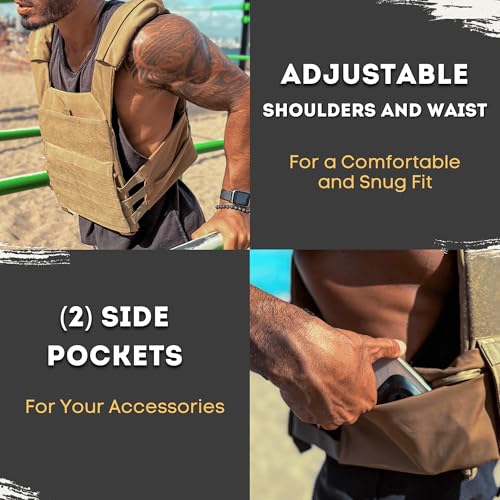 Polyfit Fortify Weighted Vest - Workout Vest for Men & Women - color: Tan