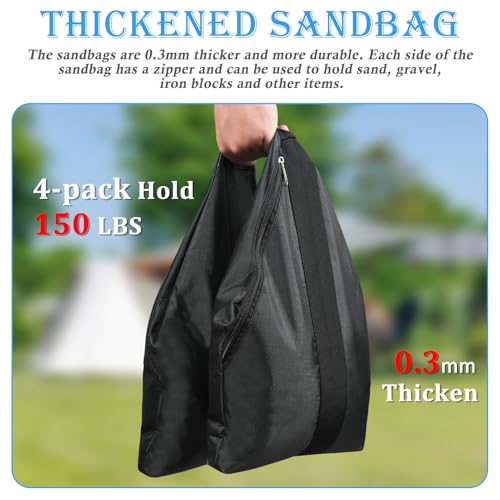 150LBS Extra Large Heavy-Duty Canopy Weights Sandbags, 4Pack, No Sand | 1680D Heavy Duty Pop Up Canopy Tent Weights for Outdoor Gazebos, Umbrellas, Pergolas, Sunshades & Patio Furniture - size: 150LBS