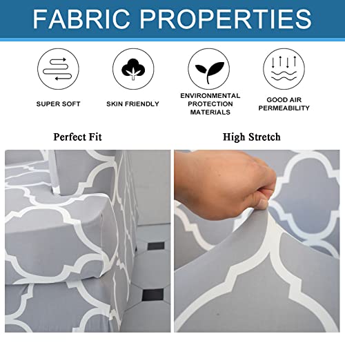 NILUOH Wingback Chair Slipcover 2 Pieces, Stretch Spandex Wingback Chair Covers Washable Slipcover for Wingback Armchairs Non-Slip Furniture Protector with Elastic Bottom for Living Room - color: 3