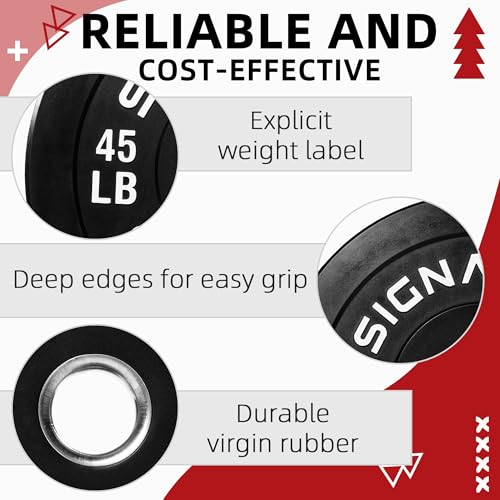 Fitvids 2-Inch Olympic Rubber Weight Plates Sets, Bumper Plates Set with Barbell for Strength Training, 180-390 Lbs Multiple Options - color: Colored, style: 10 lbs